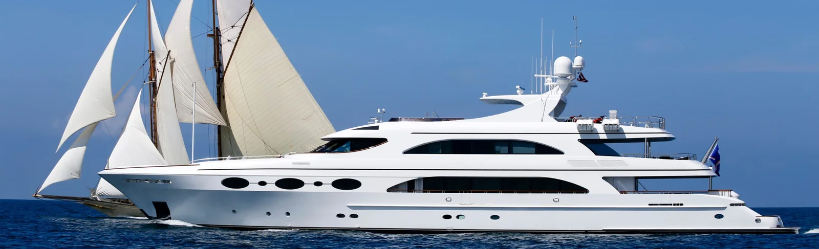 Luxury yacht at sea